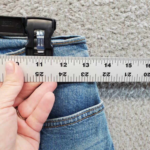 Revice Women's Boyfriend Crop Fringe Star Design Denim Blue Jeans Size 30 - Picture 4 of 13